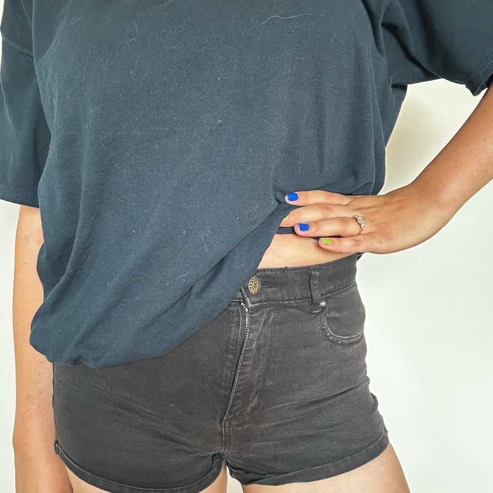 Garage Black High Waist Women Shorts